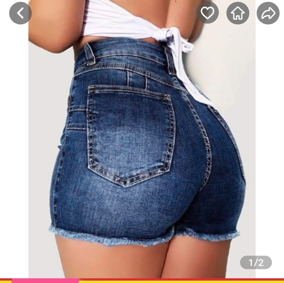 Stretch Jean shorts - Picture 2 of 2